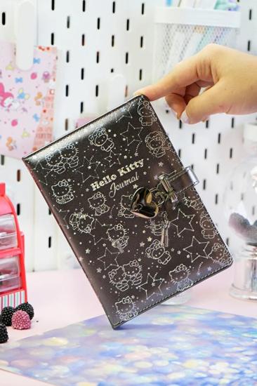 Hello Kitty Kilitli Çizgili Defter Günlük 