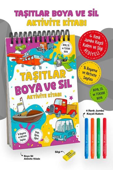 Taşıtlar Boya ve Sil Aktivite Kitabı 