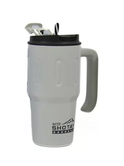 Shotay Çelik Pipetli Termos Matara Handle Mug