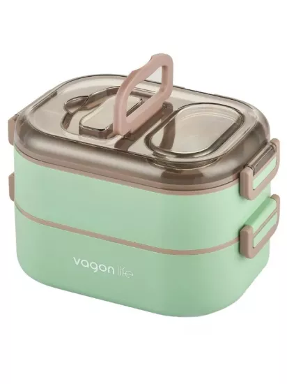 Vagonlife İki Katlı Bölme Paslanmaz Çelik Bento 