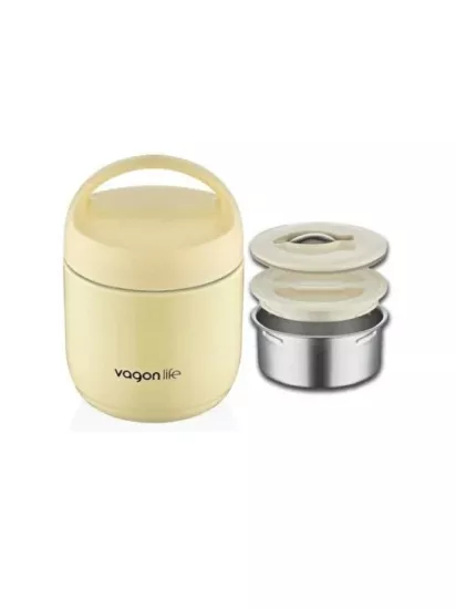 Vagonlife 2 Bölmeli Çelik Saklama Kabı 1200 ml