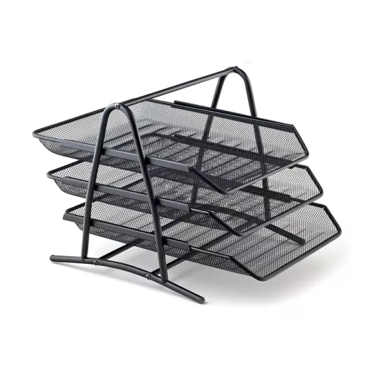 Bion Evlak Rafı 3’lü Set Perforeli Siyah 9304