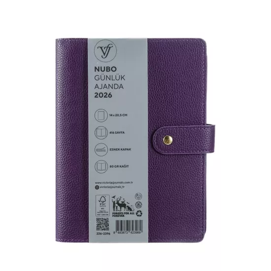 Victoria’s Journals Nubo 2026 Günlük Ajanda Mor