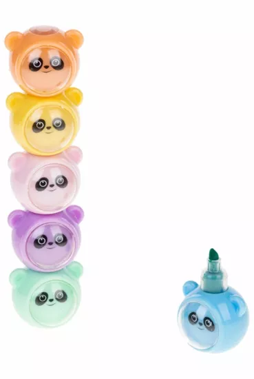 RUBENİS 5 RENK PANDA FİGÜRLÜ MİNİ FOSFORLU KALEM