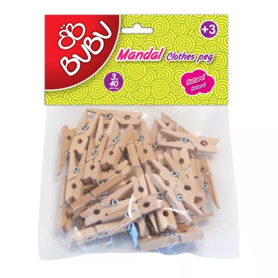 Bu-Bu Mandal 3cm Naturel 40’lı BUB-HS0004