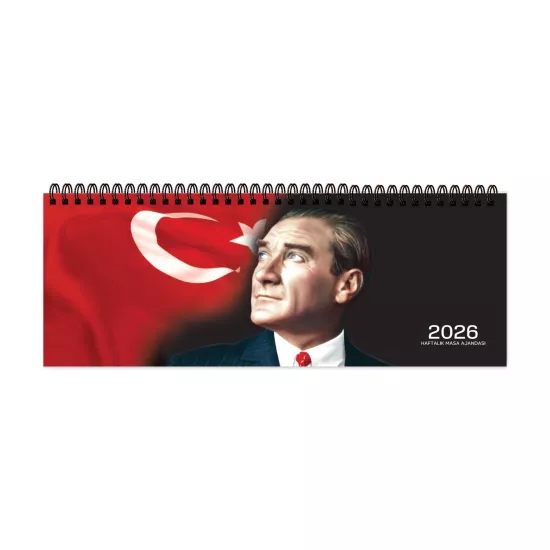 Keskin 2026-AJ-65 Haftalık Masa Ajandası-Atatürk