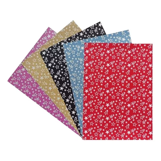 Kikarts Desenli Simli Elişi Kağıdı A4 10lu Els-04