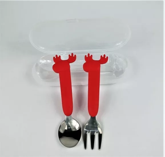 Rovco Bebek Çatal ve Kaşık Takımı C2008 Kırmızı
