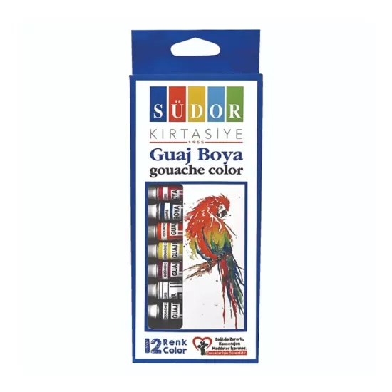 Südor Guaj Boya 9 Ml Tüp 12 Renk Tüp Boya SD575