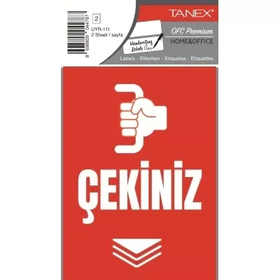 Tanex Uyr-111 Çekiniz Uyarı Etiketi 2 Li Paket