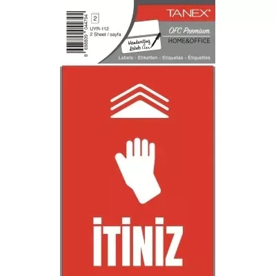 Tanex Uyr-112 İtiniz Uyarı Etiketi 2 Li Paket