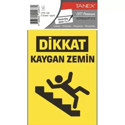 Tanex Uyr-120 Kaygan Zemin Uyarı Etiketi 2’li
