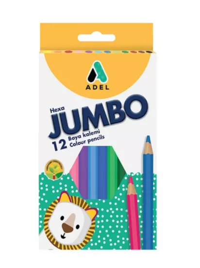 Adel Kuru Boya 12 Renk Jumbo Boya Kalemi