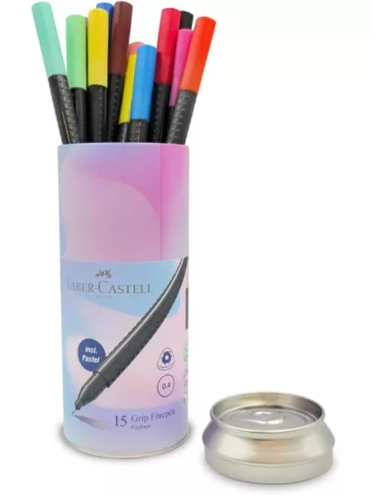 Faber Castell Finepen Tin 15’li Kalem Seti, Kutulu