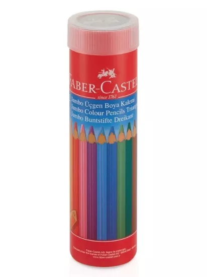 Faber-Castell Jumbo Üçgen Kuru Boya Kalemi 12 Renk