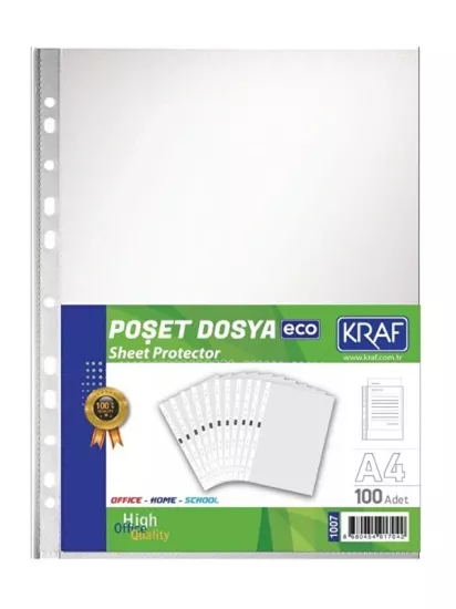 Kraf 1007 A4 Eco 10’lü Poşet Dosya