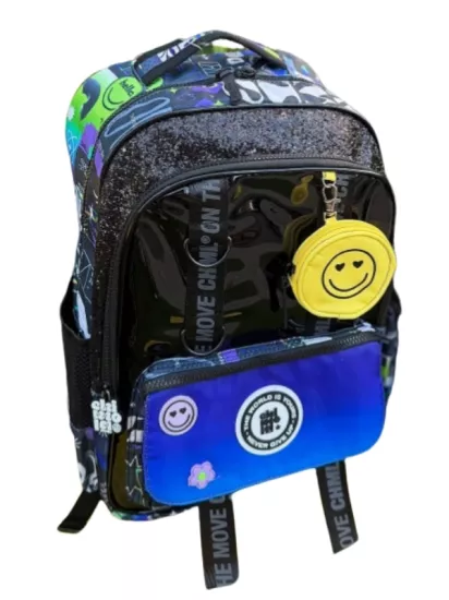 Chimola Emoji Black Sırt Çantası 17’’ Siyah 