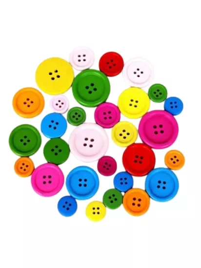 Bu-Bu Düğme 1,2Cm - 2,5Cm 40’Lı Renkli Bubu-Hs0007