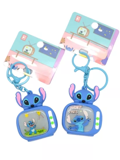 Stitch TV Işıklı Anahtarlık Çanta Süsü Figür 