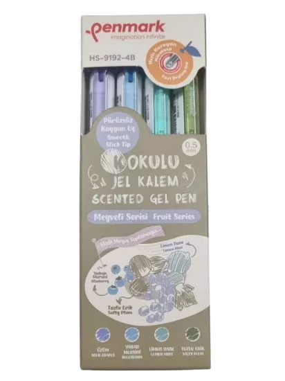 Penmark Kokulu Jel Kalem Meyve Serisi 4’lü Set 