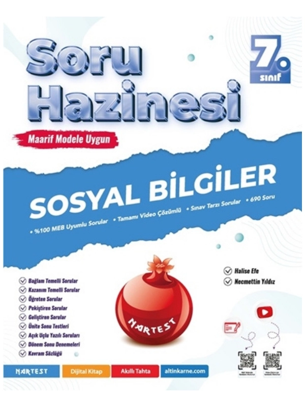 Nartest Yayınevi 7. Sınıf Sosyal Bilgiler Soru Hazinesi Maarif Modele Uygun 