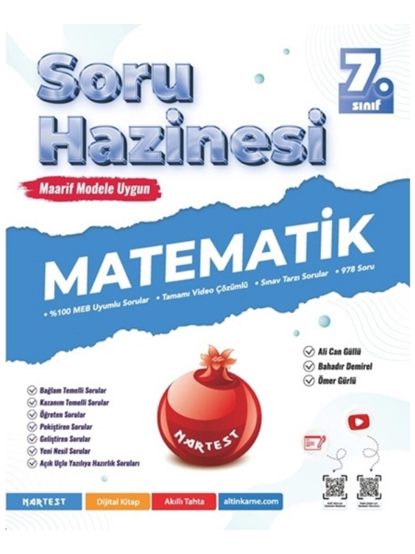 Nartest Yayınevi 7. Sınıf Matematik Soru Hazinesi Maarif Modele Uygun