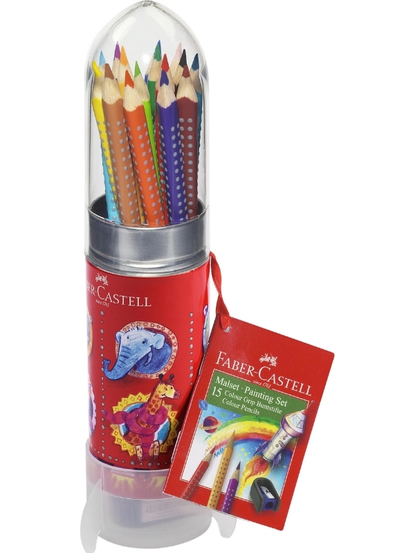 Faber Castell Roket Grip Kuruboya Kalemi 15 Renk 112457 Kalemtıraş Hediyeli