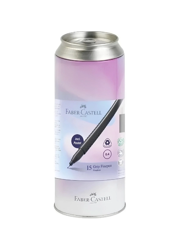 Faber Castell Finepen Tin 15’li Kalem Seti, 15 Farklı Renk, Şık ve Kullanışlı Kutu, Canlı ve Parlak Renkler