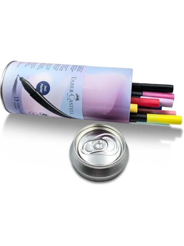 Faber Castell Finepen Tin 15’li Kalem Seti, 15 Farklı Renk, Şık ve Kullanışlı Kutu, Canlı ve Parlak Renkler