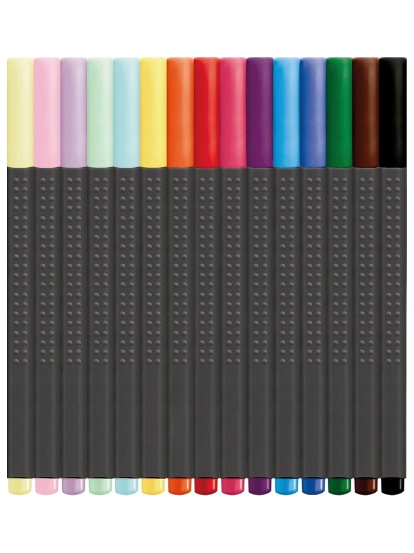 Faber Castell Finepen Tin 15’li Kalem Seti, 15 Farklı Renk, Şık ve Kullanışlı Kutu, Canlı ve Parlak Renkler