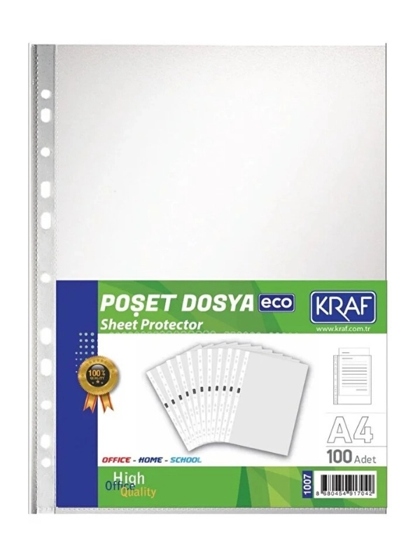 Kraf 1007 A4 Eco 10’lü Poşet Dosya