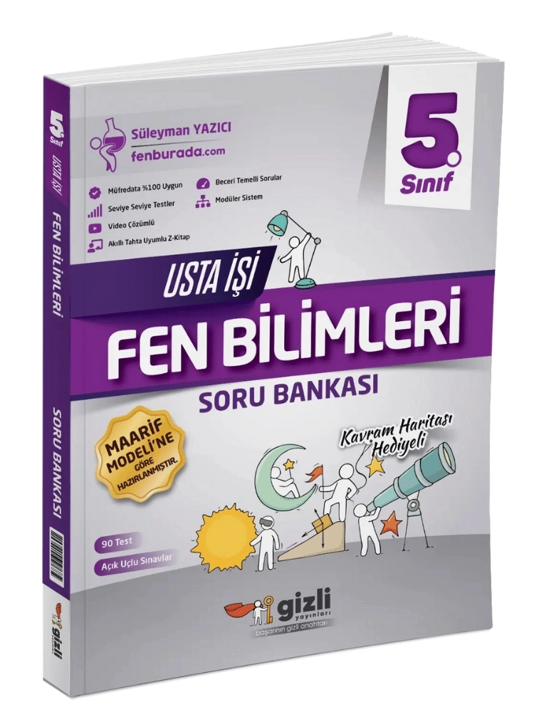 5. Sınıf Fen Bilimleri Usta İşi Soru Bankası Kavram Haritası Hediyeli - Gizli Yayınları