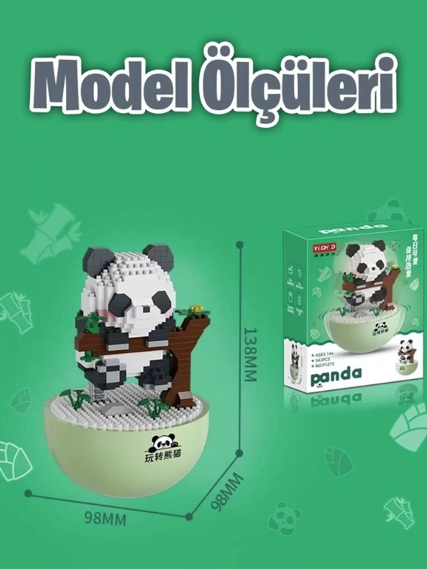 Vagon Life Panlos Yko Serisi Dekoratif ve Koleksiyonluk Lego Panda Modeli 543 Parça Yapım Seti -FFP1275