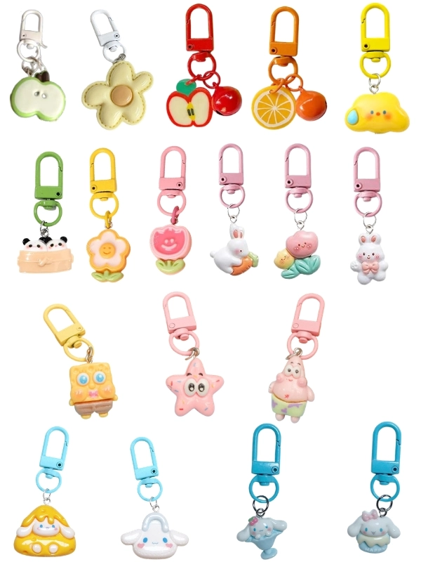 Sevimli Anahtarlık Charm Çanta Süsü - 3 Adet
