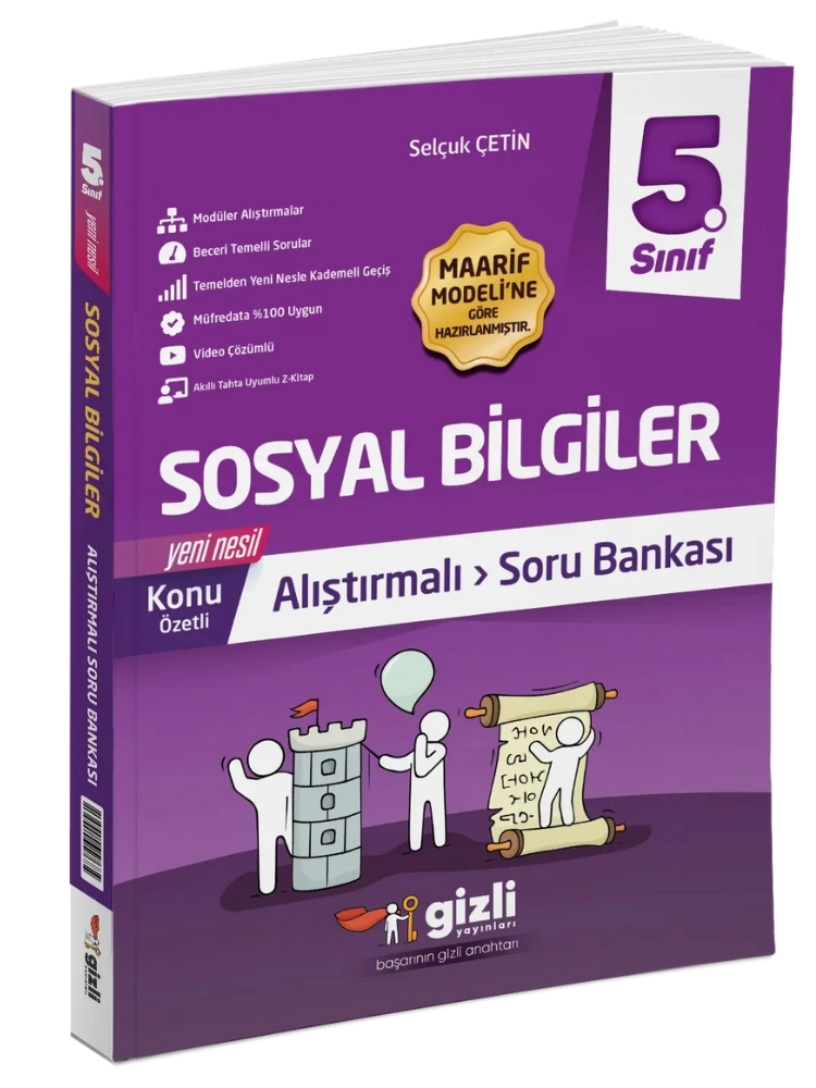 5. Sınıf Sosyal Bilgiler Konu Anlatımlı Alıştırmalı Soru Bankası - Gizli Yayınları