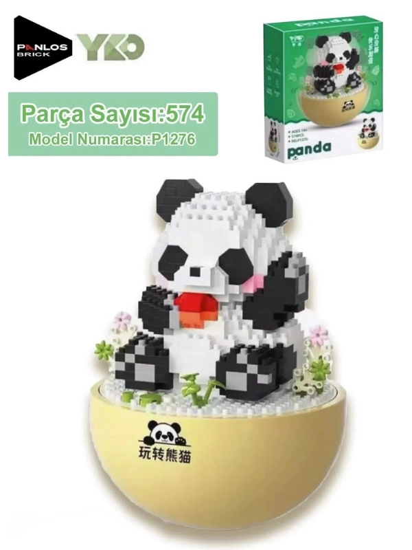 Vagon Life Panlos Yko Serisi Dekoratif ve Koleksiyonluk Lego Panda Modeli 574 Parça Yapım Seti -FFP1276