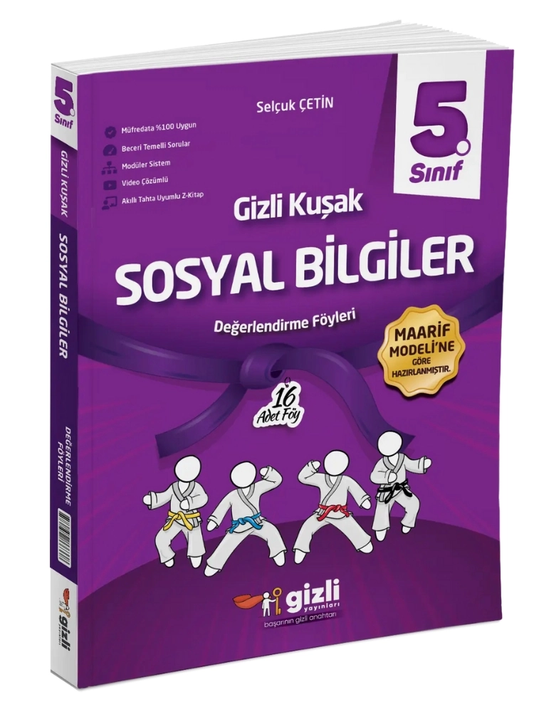 5. Sınıf Sosyal Bilgiler Gizli Kuşak Değerlendirme Föyleri - Gizli Yayınları