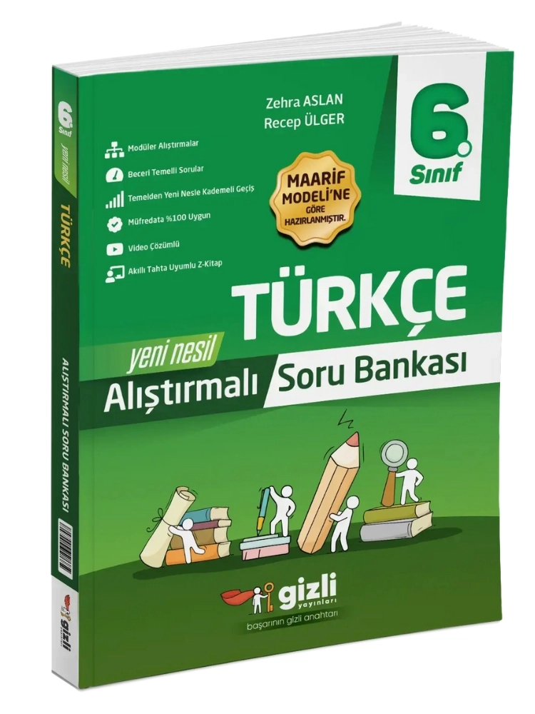 6. Sınıf Türkçe Konu Anlatımlı Alıştırmalı Soru Bankası - Gizli Yayınları