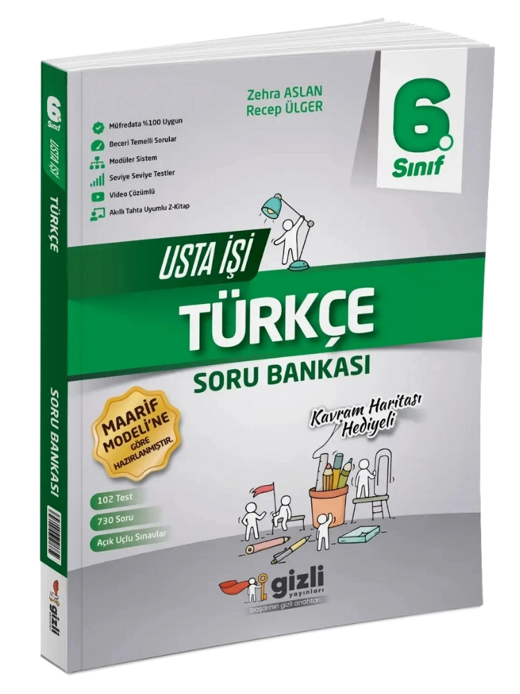 6. Sınıf Türkçe Usta İşi Soru Bankası Kavram Haritası Hediyeli