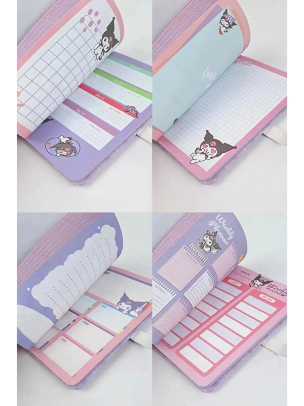 Kuromi 3D Magnet Kapaklı A5 Defter – Planlayıcı, Takvim ve To Do List İçerikli