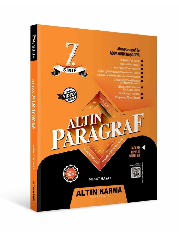 Altın Karma 7. Sınıf Paragraf Yeni Nesil Soru Bankası Bağlam Temelli Sorular ve Maarif Modeline Uygun