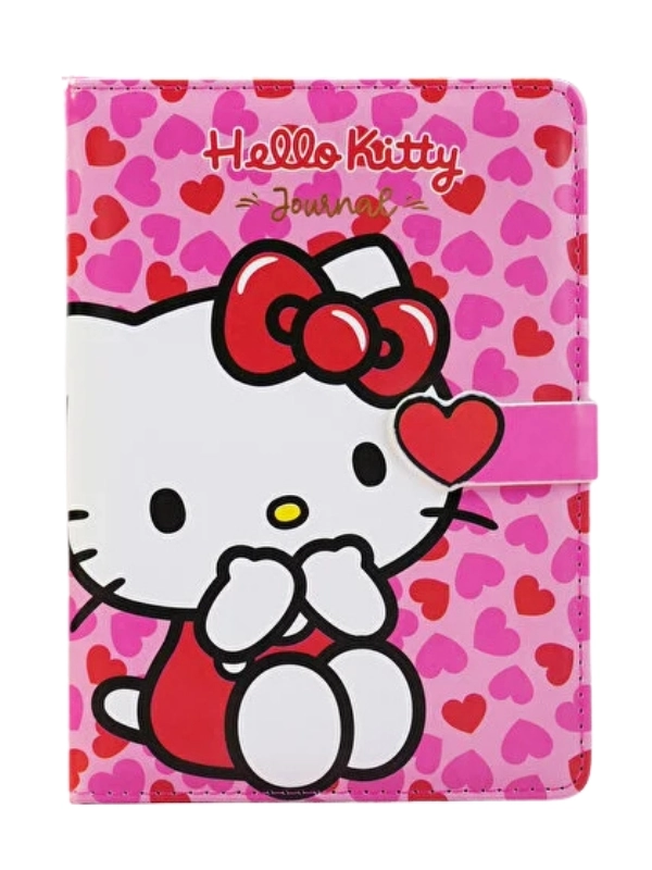 Victoria’s Journals Hello Kitty Vegan Deri Mıknatıslı Günlük – 13x18 cm, 224 Sayfa, Özel İç Tasarımlı Defter 525-2027