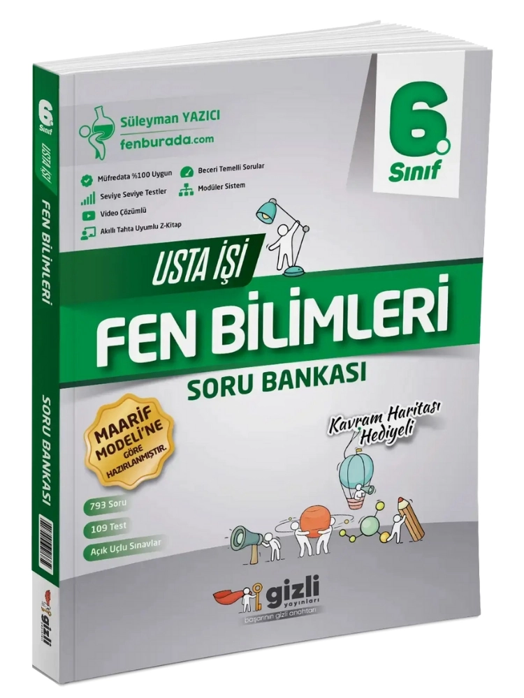 6.Sınıf Fen Bilimleri Usta İşi Soru Bankası + Kavram Haritası