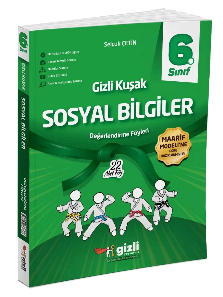 6. Sınıf Sosyal Bilgiler Gizli Kuşak Değerlendirme Föyleri - Gizli Yayınları