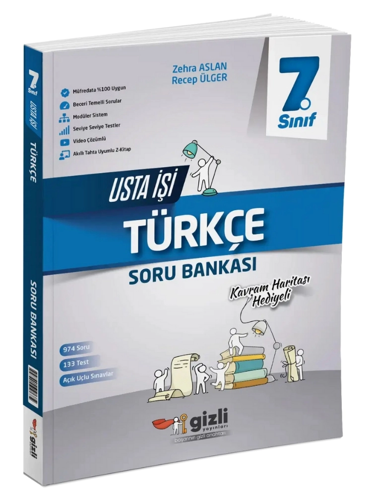 7. Sınıf Türkçe Usta İşi Soru Bankası + Kavram Haritası Hediyeli