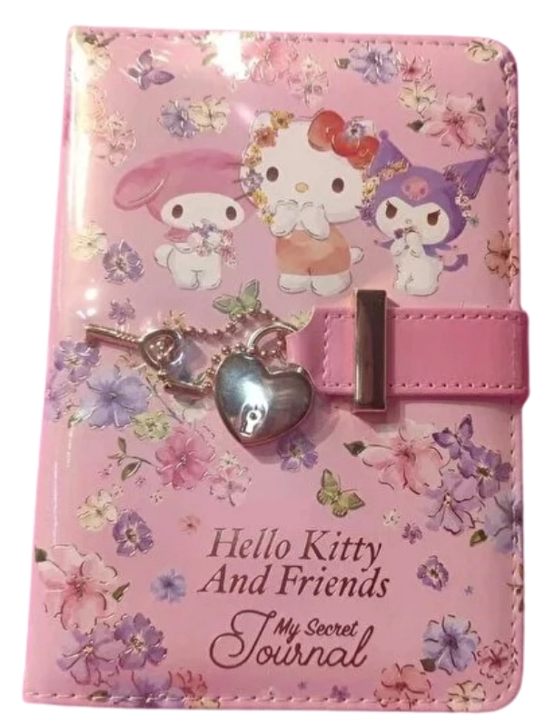 Victoria’s Journals Hello Kitty ve Arkadaşları Kalp Kilitli Günlük A6 Defter 192 sayfa 80 gram 525-2019