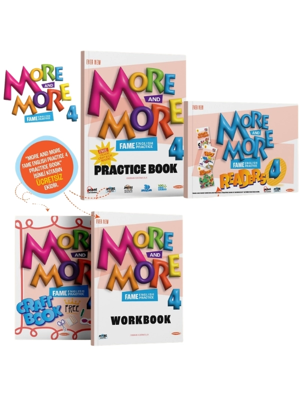 MORE & MORE İLKOKUL 4.SINIF PRACTICE BOOK & WORKBOOK & READERS & CRAFT BOOK 