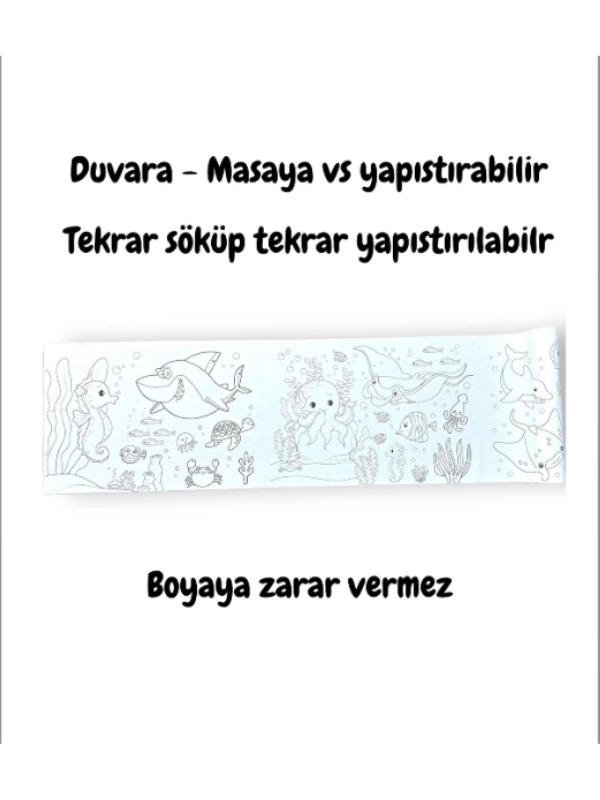 Lino Yapışkanlı Rulo Boyama Kağıdı Sea World 86x20cm
