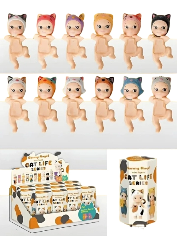 Sonny Angel Kedi Serisi Model Figür Blind Box Telefon Tablet Ekran Aksesuarı
