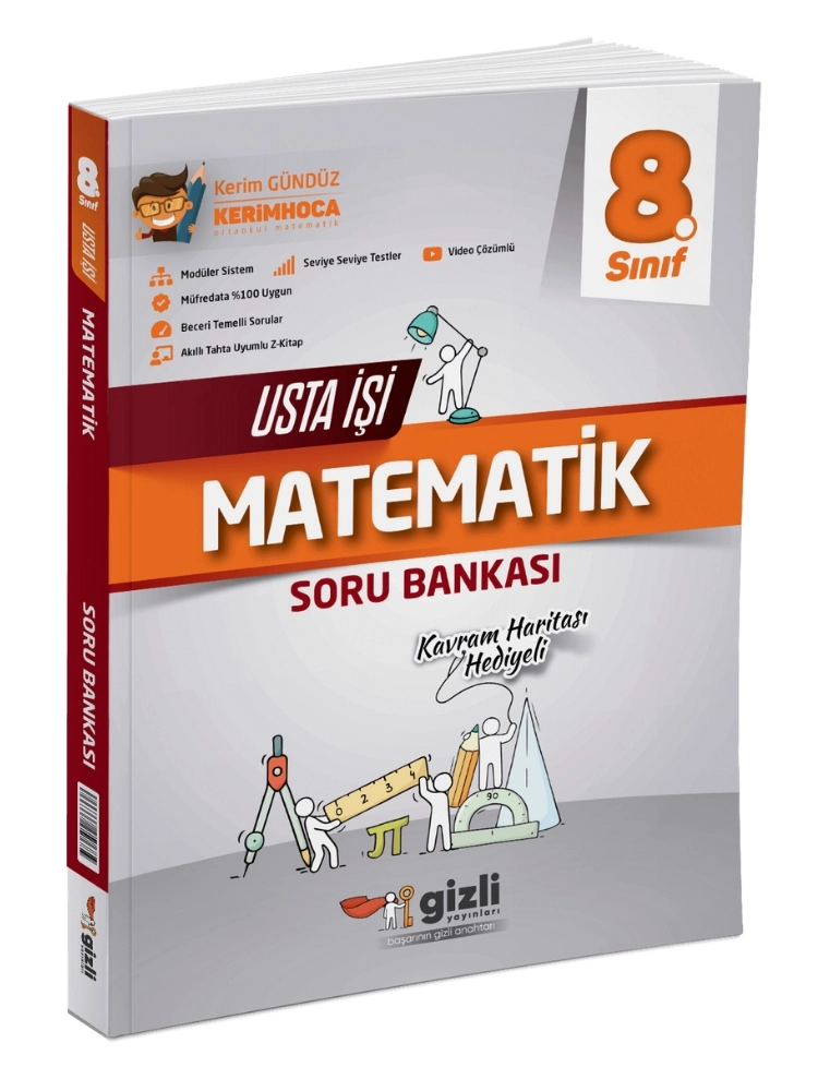 8. Sınıf LGS Matematik Usta İşi Soru Bankası + Kavram Haritası Hediyeli - Gizli Yayınları